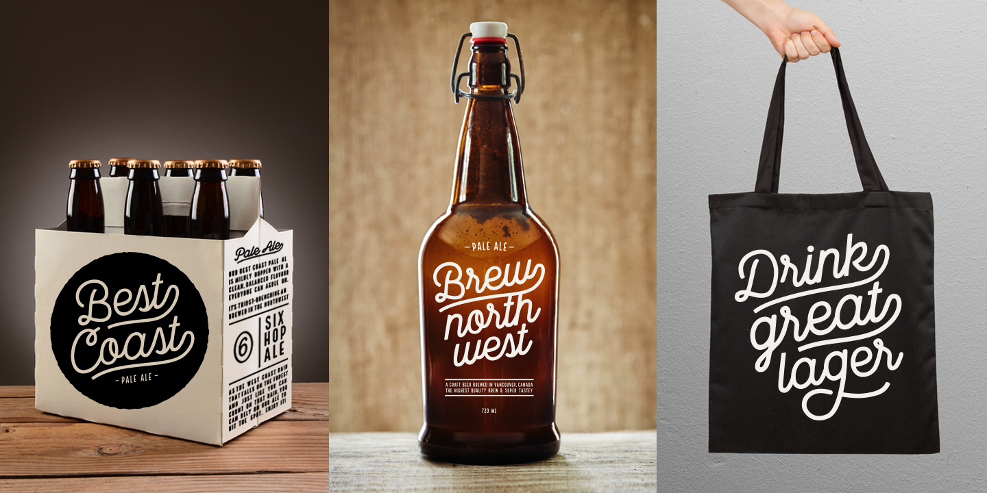 Beispiel einer Local Brewery Three Bold-Schriftart